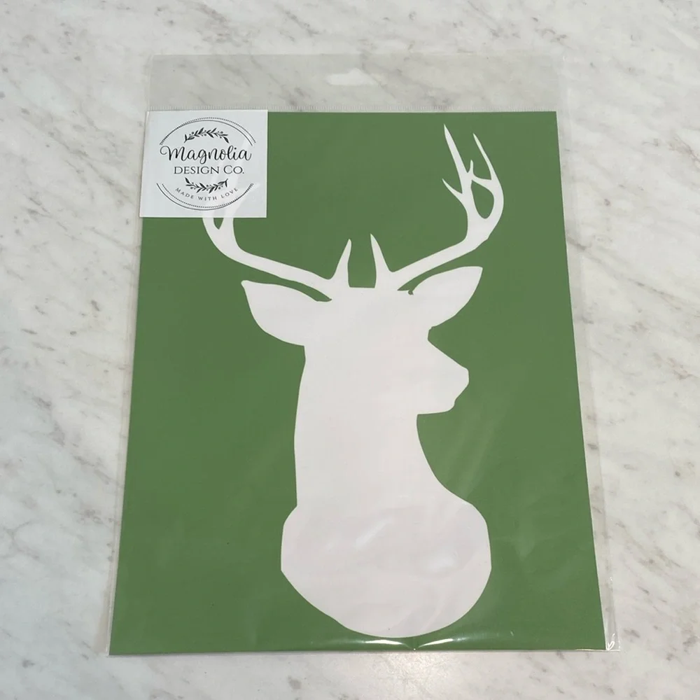 Magnolia Design Co Deer Head Silkscreen Stencil 8.5 X 11 NEW